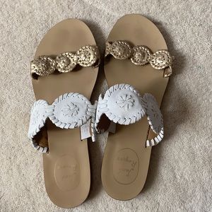 Beautiful White and Gold Jack Rogers